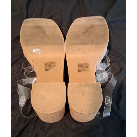 Torrid Lucite Cage Platform Wedge Heels S 11WW Clear Jelly Straps Court Sandal - Picture 9 of 10